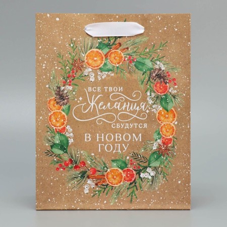 Craft vertical “New Year wreath”, MS 18 x 23 x 10 cm, New Year-4