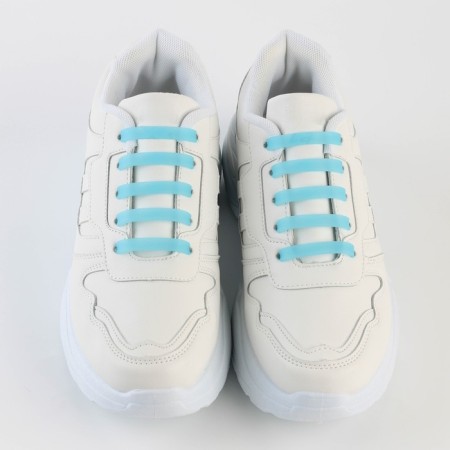 Silicone laces, set 6 pcs, blue color-4