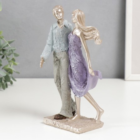Polystone souvenir "Lovers on a walk" 21x11x6.3 cm-3