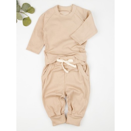 Blood wool and sliders children's fashion, height 80 cm, beige color