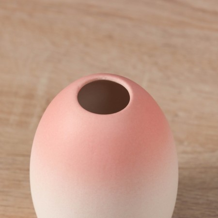 VAZA Ceramics Table "Heidi" barrel, 10x6.5 cm, white-pink-1