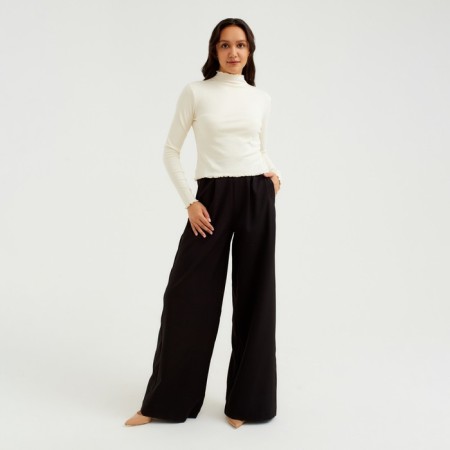Women's turtleneck Minaku: Basic Line, Ecrew color, size 48-1