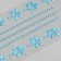 Sticker of rhinestones plastic tattoo on the body "Flower application" Blue set 2 sheets 18x8 cm