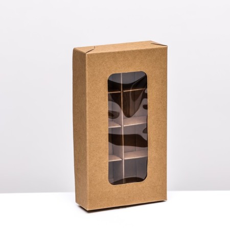 Folding box under 8 sweets, craft, 9.8 x 17.7 x 3.5 cm