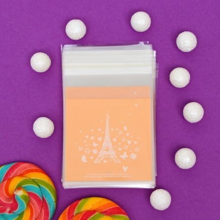 BOPP package with sticky tape, Paris, 7*7+3cm-5