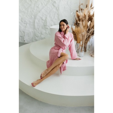 Frequency bathrobe, size 52, pink color-8