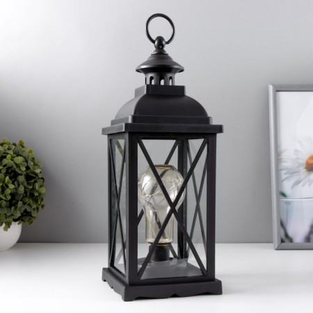 Nightlight "Lantern with a lamp" black from batteries 35x13.5x13.5 cm