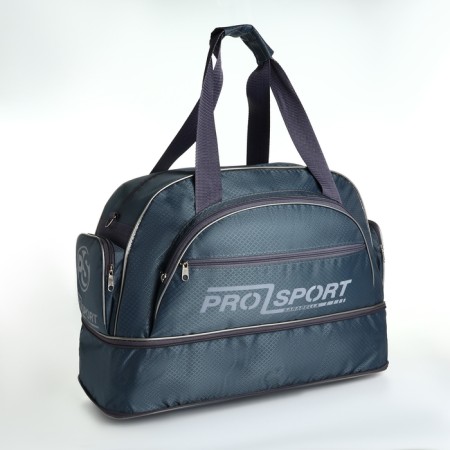 Sports bag with a lightning with an increase, 4 outer pockets, a long belt, the color is gray-2