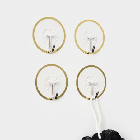 Hooks self -adhesive delaw Gold, 4 pcs, 6 × 6 × 2 cm, transparent-2