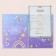 Birth certificate "Rainbow and Clouds" embossing, violet background, A4