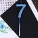 Candle for the cake, number "7", blue, 4 x 13 cm.