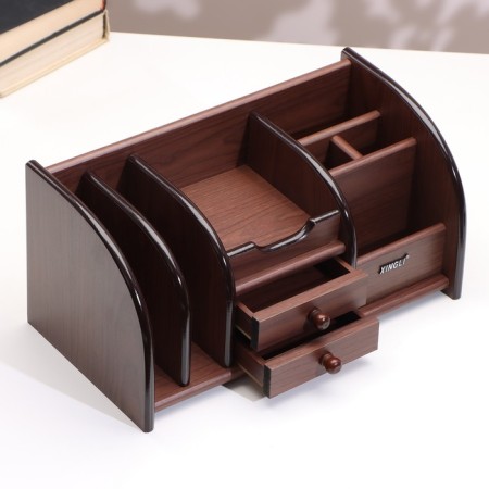 Organizer 7 sections, 2 drawers, a series of walnuts with a skeleton cante, 16*30*15cm-3