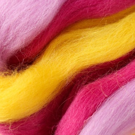 Fasting wool 100% half-toned wool 50g (1509-multicolor (yellow/St. FIAL/T. Tsikhimen))-2