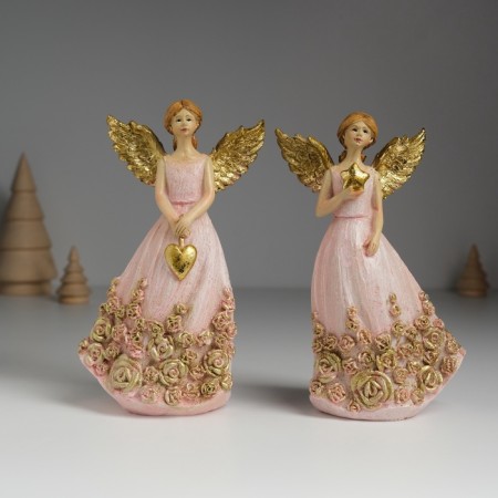 Polystone souvenir "Angel with roses on the dress" MIX 7.5x5x14 cm