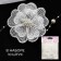 Knitted elements "double flowers", d = 6 cm, 10 pcs, white color