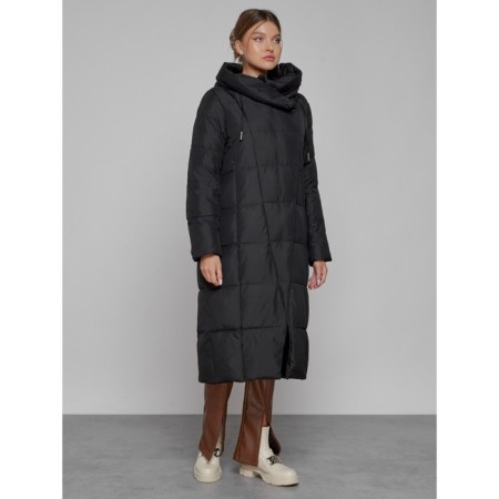 Coat insulated winter female, size 48, black color-2