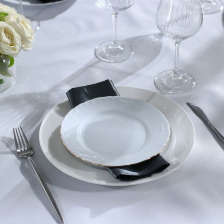 Set of plates Rococo, 6 pcs: d = 19 cm, white color, porcelain-6