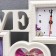 Photo frame with clock "Love" 2 photos, white