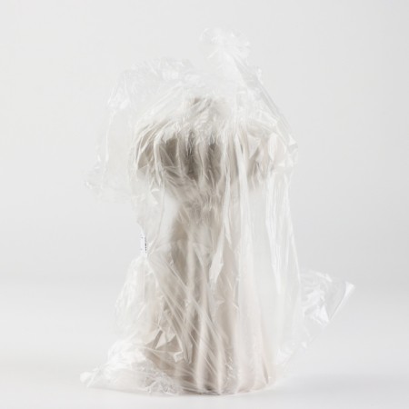Vase for flowers is decorative, white, handmade, 10 cm x 10 cm x 19 cm.-3