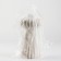 Vase for flowers is decorative, white, handmade, 10 cm x 10 cm x 19 cm.
