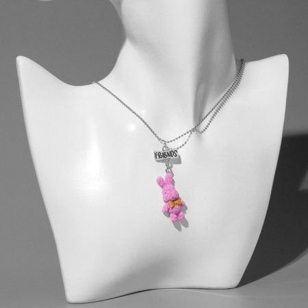 Kuulons "Uzolnutor" hares, white-pink color in silver, 40 cm-7
