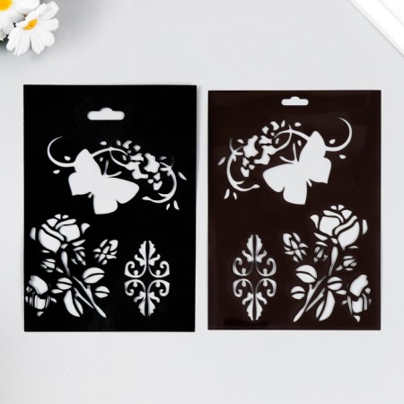Plastic stencil "Spring" 14.5x20cm-2