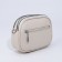 Cross-Body bag on zippers, external pocket, beige color