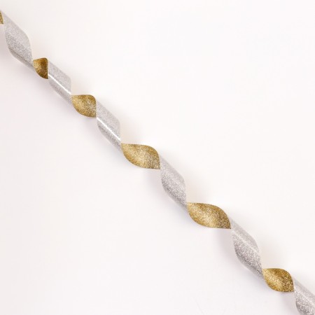 Plastic tape with glitter "Tiffany", 1.2cm x 45m, gold-2