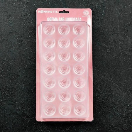 Konfinetta chocolate form "Rose", 27.5 × 13.5 × 3 cm, 21 cells, color transparent-6