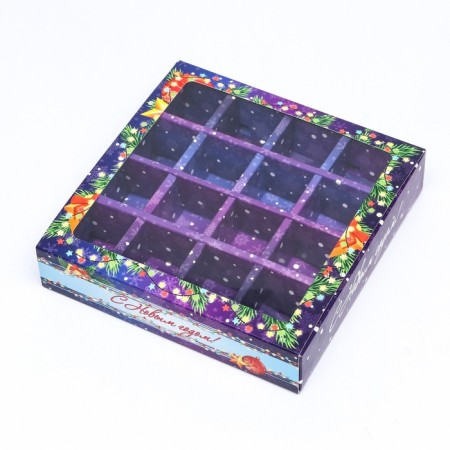 Packaging for sweets 16 pcs “Bright New Year”, 17.7 x 17.7 x 3.8 cm-6