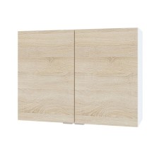 Cabinet with shelves, 800 × 300 × 600 mm, white/oral color Sonoma