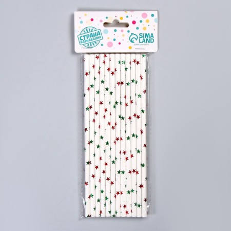 Pipe for cocktail "Color stars", embossing, set of 12 pcs.-1