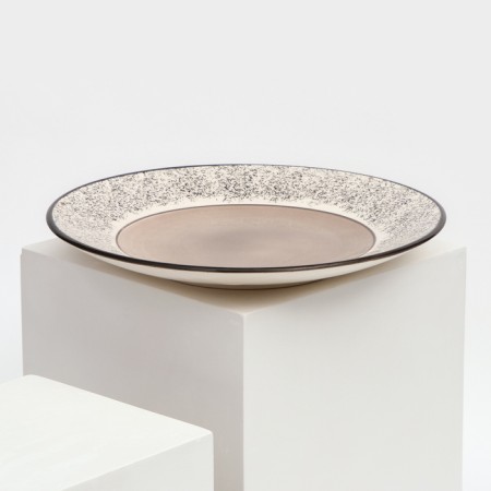 Ceramic plate "ALLADIN", 25 cm, gray, 1 variety, Iran-1