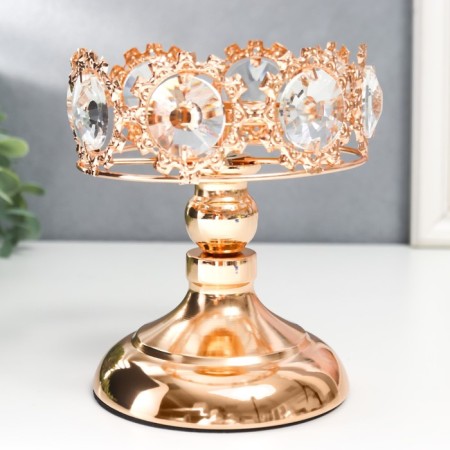 Summary Metal for 1 candle "Crystals - Tiara" gold 15x12x12 cm-1