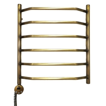 Domoterm electric heated towel rail "Laura", 500 x 600 mm, 6 crossbars, left, bronze