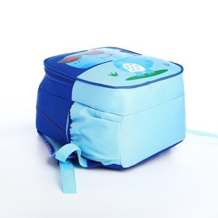 A backpack with a zipper, the color is blue/blue-2