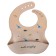 Bibslate for feeding "dinosaurics" silicone with pockets, color gray color