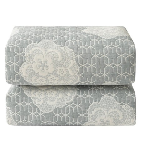 Bedspread, size 250x260 cm, gray color-4