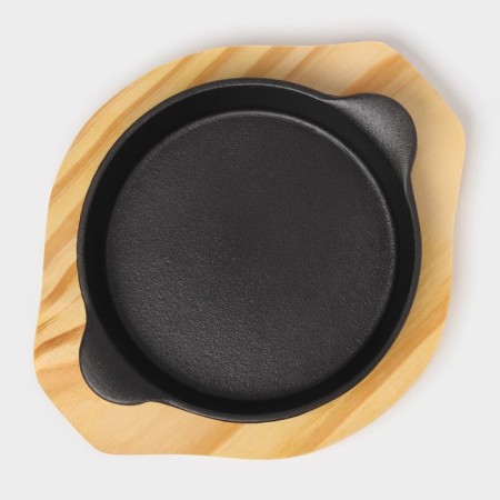 Pan "circle with handles", d = 15.5 cm, on a wooden stand-2