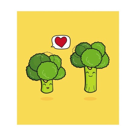 Set of napkins for setting the table "Broccoli in love", rectangular, size 32x46 cm, 4 pcs-2