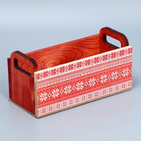 Wooden box with handles "Red", 24.5 × 5 × 10 cm-2