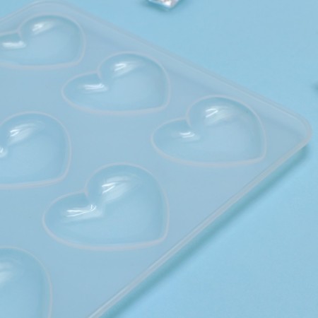 Form for jewelry "hearts", silicone, 20 × 17.5 × 0.6 cm, 9 cells (5.5 × 5 cm)-3
