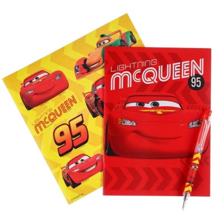 Chancellery set, notebook A6, pen, stickers, cars-3