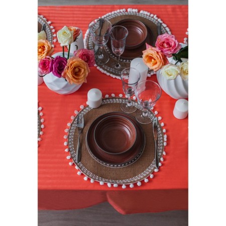 Serving napkin on the table "Africa", 38 × 38 cm, white color-5