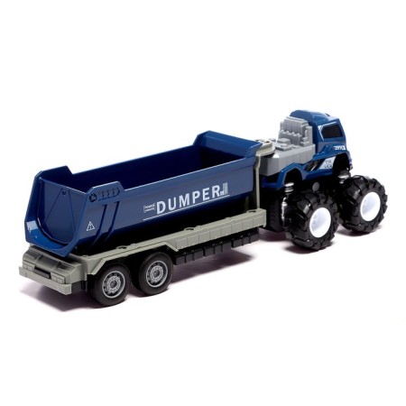 Metal “dump truck”, inertia, with plastic elements, blue color-3