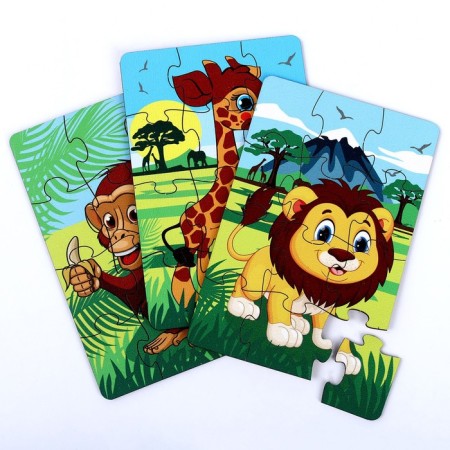 Set of puzzles "Forest Beasts", 3 puzzles, 12 details