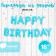 Foil ball 16 "Happy Birthday", capital letters, blue color
