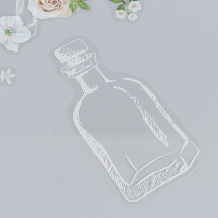 Stickers for creativity "White flowers in a bottle" set of 35 pcs 14x6.7 cm-1