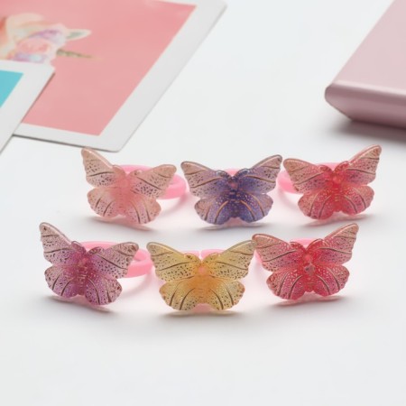 Children's ring "chosen" butterflies shiny, mixing color, dimensionless