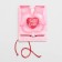 Bracelet "Heart" mittens, heart, red color with silver, 7cm